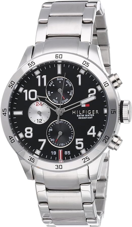 Tommy Hilfiger Cool Sport Multifunction Black Dial Silver Steel Strap Watch for Men - 1791141 Buy Now By Tommy Hilfiger