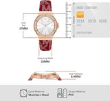 Michael Kors Lennox Three Hand Silver Dial Red Leather Strap Watch For Women - MK7308 Buy Now By Michael Kors