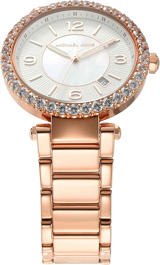 Michael Kors Parker Three-Hand Mother of Pearl White Dial Rose Gold Steel Strap Watch For Women - MK4695 Buy Now By Michael Kors