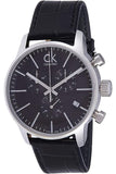 Calvin Klein Masculine Chronograph Black Dial Black Leather Strap Watch for Men - K2H27102 Buy Now By Calvin Klein