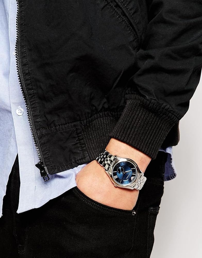 Emporio Armani Valente Chronograph Blue Dial Silver Steel Strap Watch For Men - AR1789 Buy Now By Emporio Armani