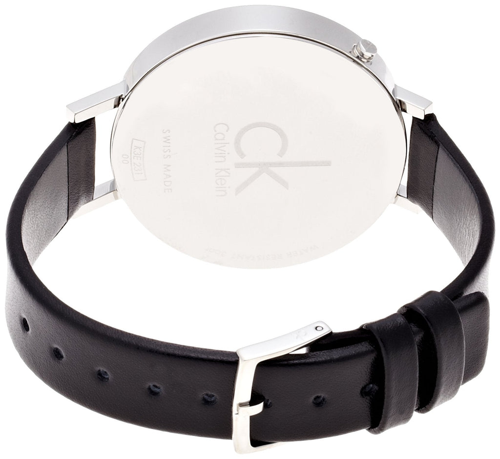 Calvin Klein Equal Black Dial Black Leather Strap Watch for Women - K3E231C1 Buy Now By Calvin Klein