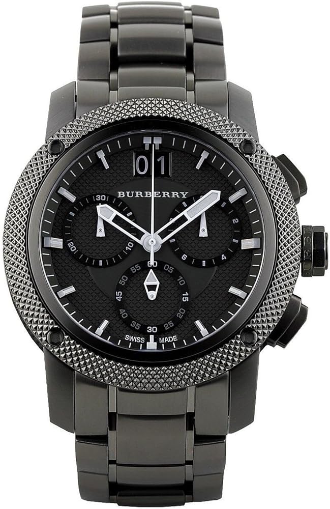 Burberry Endurance Chronograph Quartz Black Dial Black Steel Strap Watch For Men - BU9801 Buy Now By Burberry