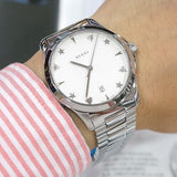 Gucci G Timeless Silver Dial Silver Steel Strap Watch For Women - YA1264028 Buy Now By Gucci