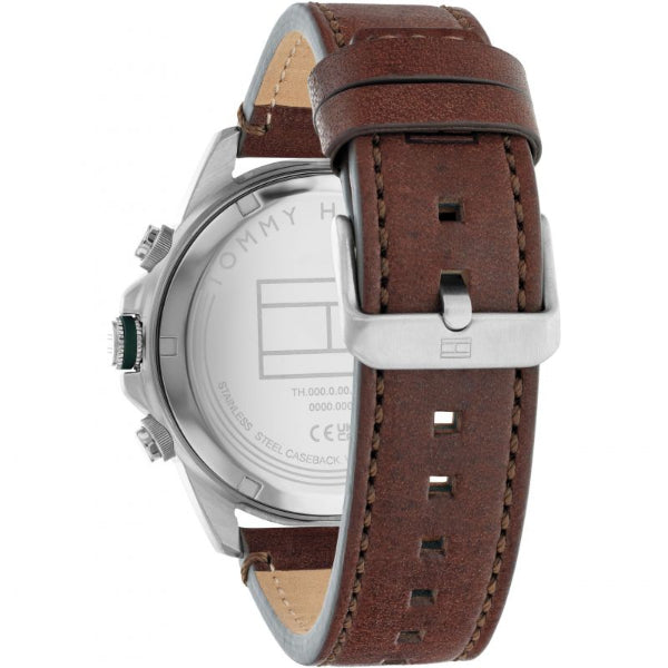 Tommy Hilfiger Lars Chronograph Green Dial Brown Leather Strap Watch For Men - 1792064 Buy Now By Tommy Hilfiger