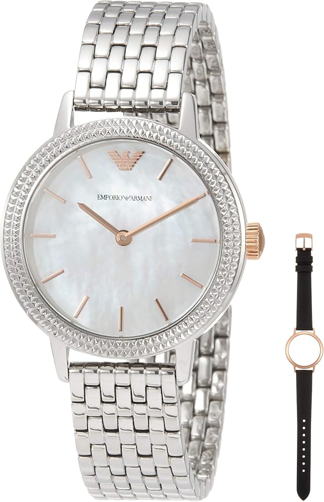 Emporio Armani Interchangeable Analog Mother of Pearl Dial Silver Steel Strap Watch For Women - AR80020 Buy Now By Emporio Armani