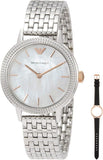 Emporio Armani Interchangeable Analog Mother of Pearl Dial Silver Steel Strap Watch For Women - AR80020 Buy Now By Emporio Armani
