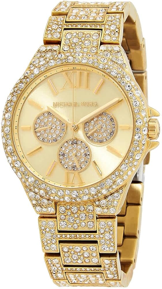 Michael Kors Camille Pavé Crystals Gold Dial Gold Steel Strap Watch for Women - MK6958 Buy Now By Michael Kors