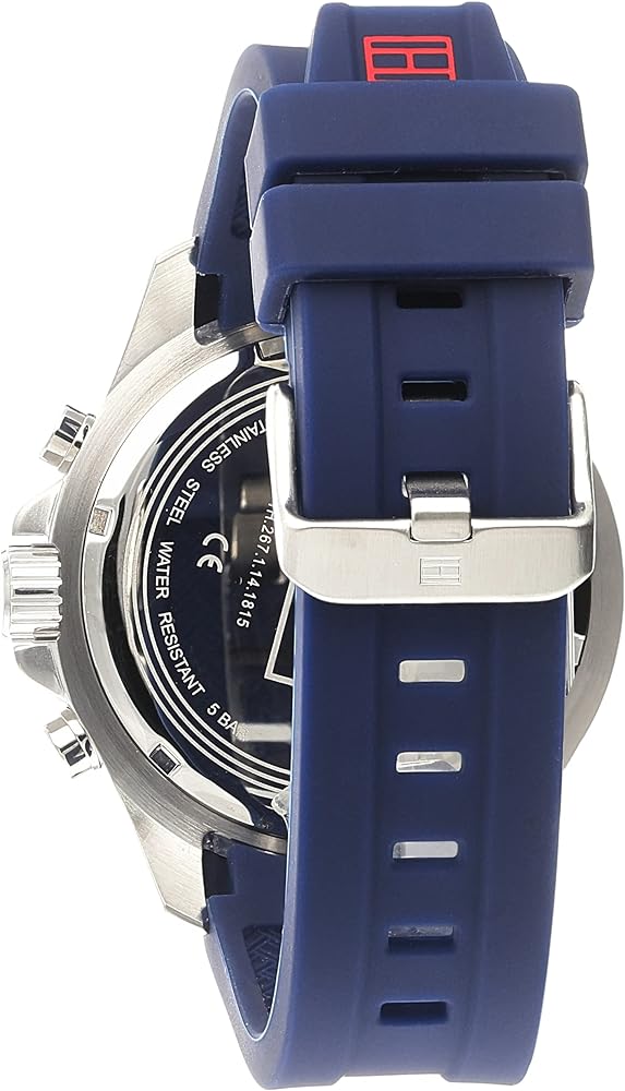 Tommy Hilfiger Nolan Chronograph Blue Dial Blue Rubber Strap Watch for Men - 1791142 Buy Now By Tommy Hilfiger