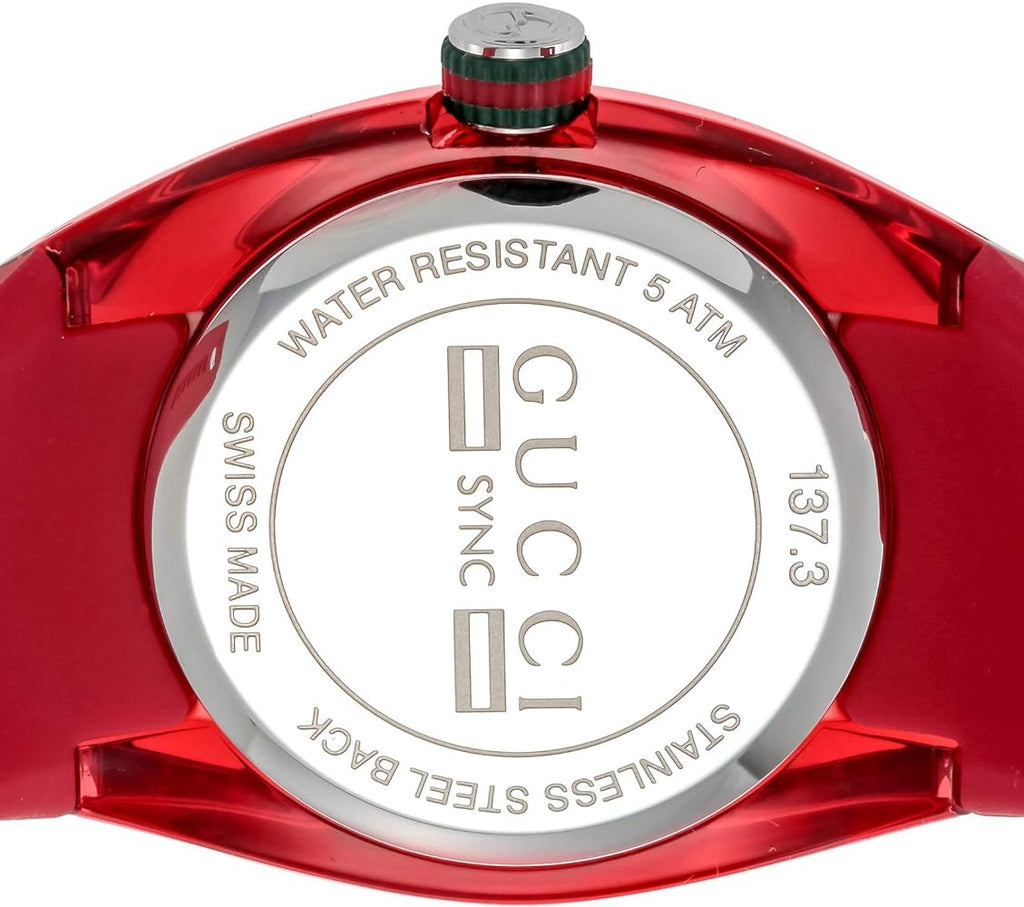 Gucci Sync Quartz Red Dial Red Rubber Strap Watch For Women - YA137303 Buy Now By Gucci