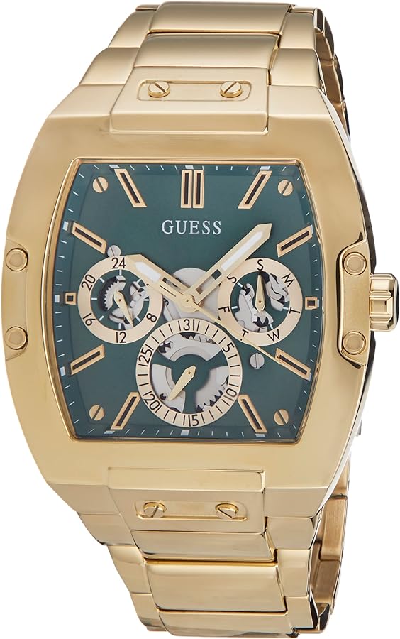 Guess Phoenix Multi Function Green Dial Gold Steel Strap Watch for Men - GW0456G3 Buy Now By Guess