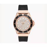 Michael Kors Everest Analog Rose Gold Dial Black Silicone Strap Watch For Women - MK7358 Buy Now By Michael Kors