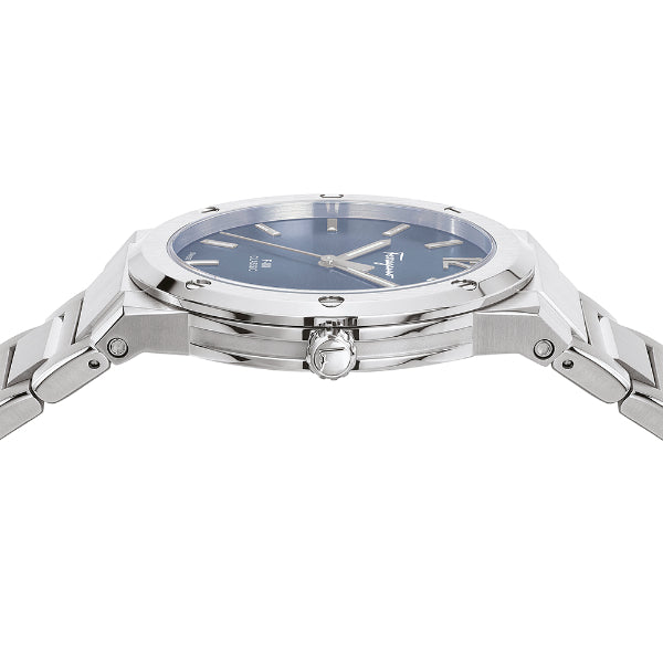 Salvatore Ferragamo F-80 Classic Blue Dial Silver Steel Strap Watch for Men - SFDT01320 Buy Now By Salvatore Ferragamo