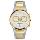 Salvatore Ferragamo F-80 Classic White Dial Two Tone Steel Strap Watch for Men - SFME00821 Buy Now By Salvatore Ferragamo