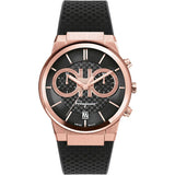 Salvatore Ferragamo Sapphire Chrono Black Dial Black Rubber Strap Watch for Men - SFME00721 Buy Now By Salvatore Ferragamo