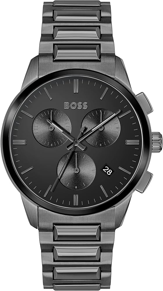 Hugo Boss Dapper Chronograph Black Dial Black Steel Strap Watch For Men - 1513929 Buy Now By Hugo Boss