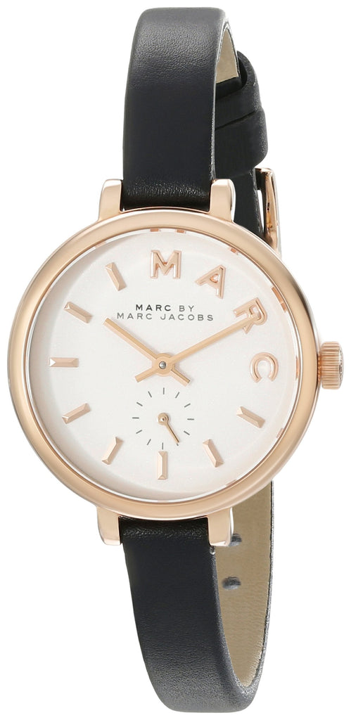 Marc Jacobs Sally White Dial Black Leather Strap Watch for Women - MBM1352 Buy Now By Marc Jacobs