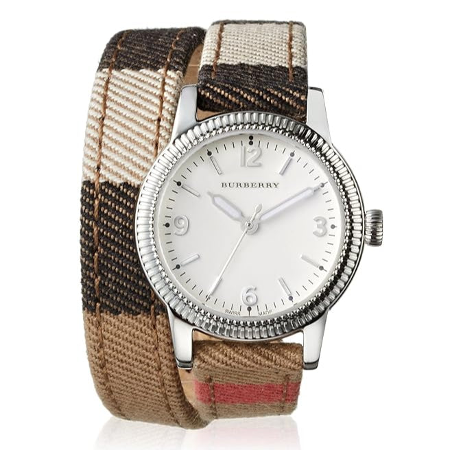 Burberry Utilitarian White Dial Multicolor Leather Strap Watch for Women - BU7849 Buy Now By Burberry