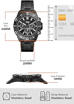 Fossil Garrett Chronograph Black Dial Black Steel Strap Watch for Men - FS5773 Buy Now By Fossil