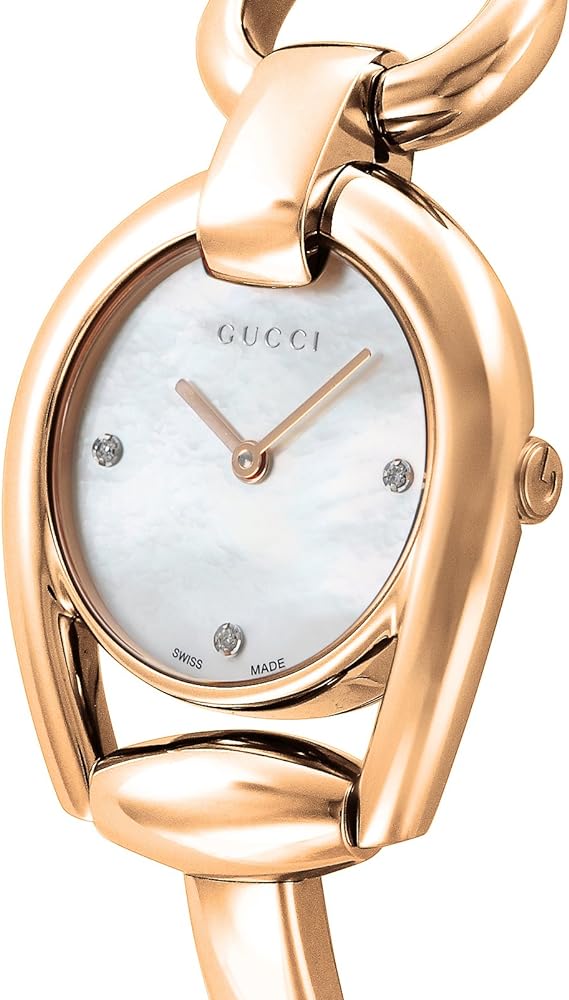 Gucci Horsebit Collection Diamonds Mother of Pearl Dial Rose Gold Steel Strap Watch For Women - YA139508 Buy Now By Gucci
