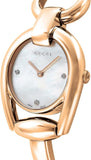 Gucci Horsebit Collection Diamonds Mother of Pearl Dial Rose Gold Steel Strap Watch For Women - YA139508 Buy Now By Gucci