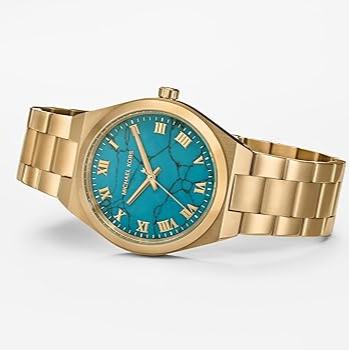 Michael Kors Lennox Analog Blue Dial Gold Steel Strap Watch for Women - MK7460 Buy Now By Michael Kors