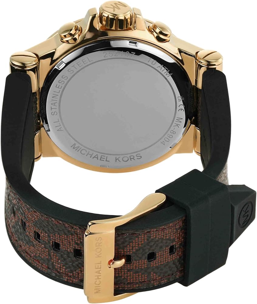 Michael Kors Dylan Chronograph Black Dial Brown Rubber Strap Watch For Men - MK8904 Buy Now By Michael Kors