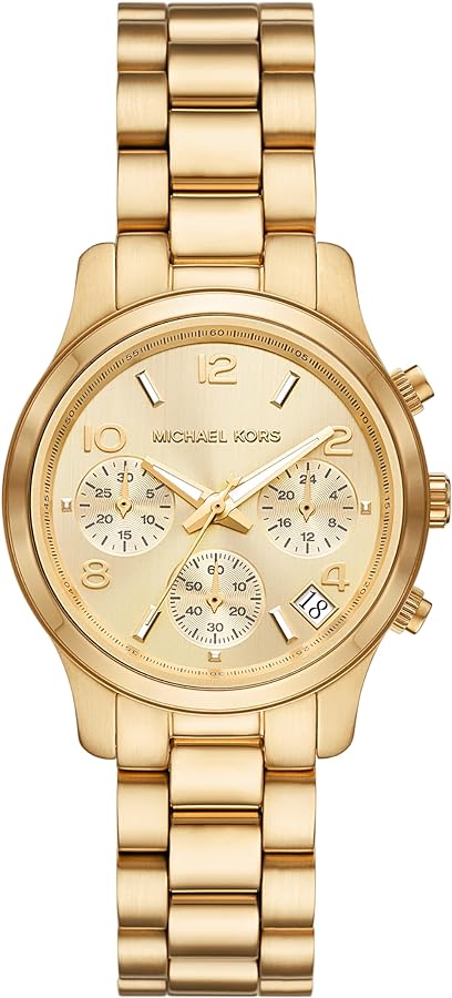 Michael Kors Runway Chronograph Gold Dial Gold Steel Strap Watch For Women - MK7326 Buy Now By Michael Kors