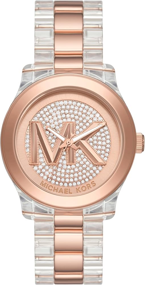 Michael Kors Runway Analog Crystals Rose Gold Dial Two Tone Steel Strap Watch for Women - MK7355 Buy Now By Michael Kors