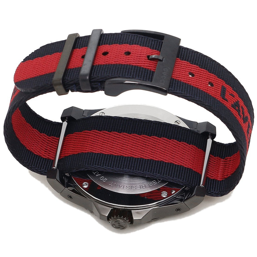 Gucci Dive Blue & Red Dial Blue & Red Nylon Strap Watch For Men - YA136214 Buy Now By Gucci