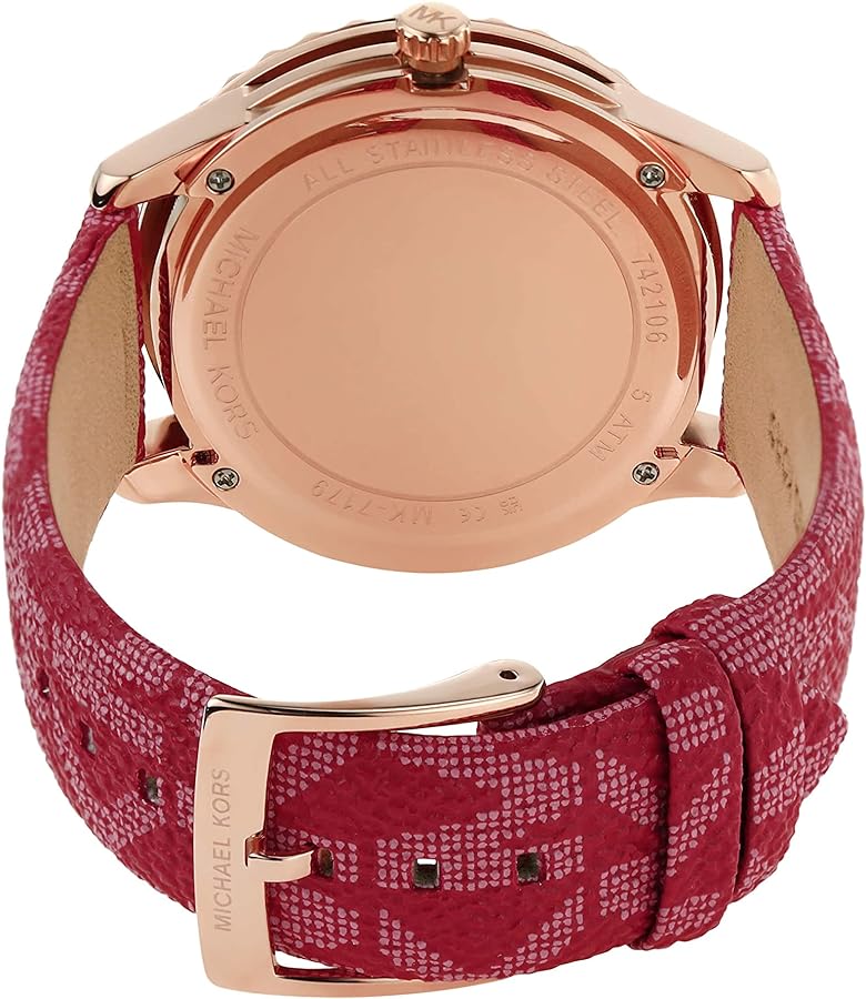 Michael Kors Runway Three-Hand Quartz Red Dial Red Leather Strap Watch For Women - MK7179 Buy Now By Michael Kors