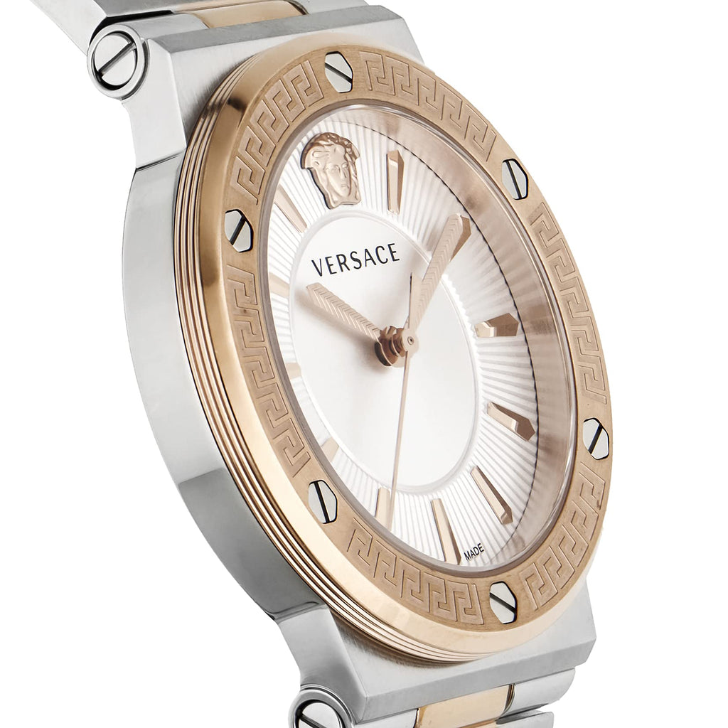 Versace Greca Quartz White Dial Two Tone Steel Strap Watch For Women - VEVH01020 Buy Now By Versace