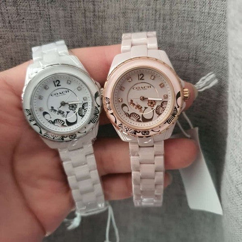 Coach Preston White Dial White Steel Strap Watch for Women - 14503464 Buy Now By Coach