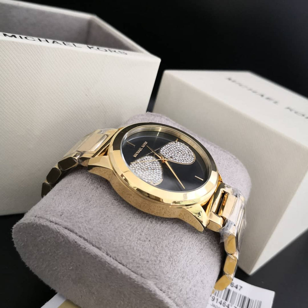 Michael Kors Hartman Analog Quartz Black Dial Gold Steel Strap Watch For Women - MK3647 Buy Now By Michael Kors
