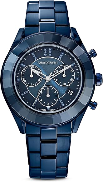 Swarovski Octea Lux Sport Chronograph Blue Dial Blue Steel Strap Watch for Women - 5610475 Buy Now By Swarovski