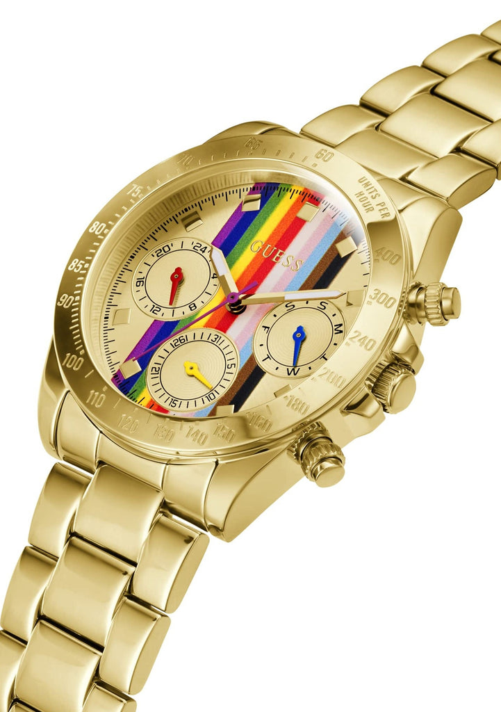 Guess Eclipse Multifunction Gold Dial Gold Steel Strap Watch for Women - GW0433L1 Buy Now By Guess