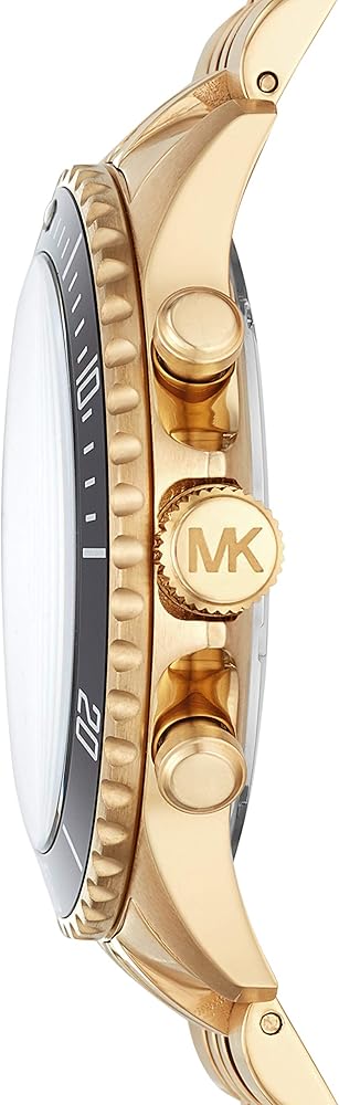Michael Kors Bayville Chronograph Black Dial Gold Steel Strap Watch For Men - MK8726 Buy Now By Michael Kors