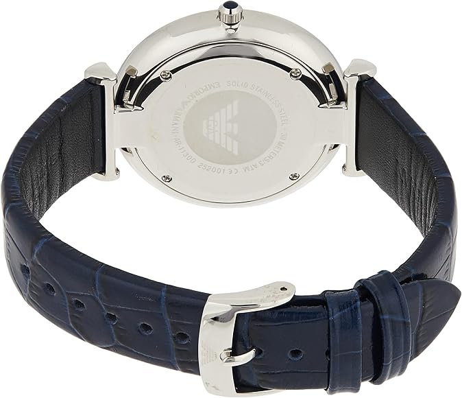 Emporio Armani Gianni T Bar Quartz Blue Dial Blue Leather Strap Watch For Men - AR11300 Buy Now By Emporio Armani