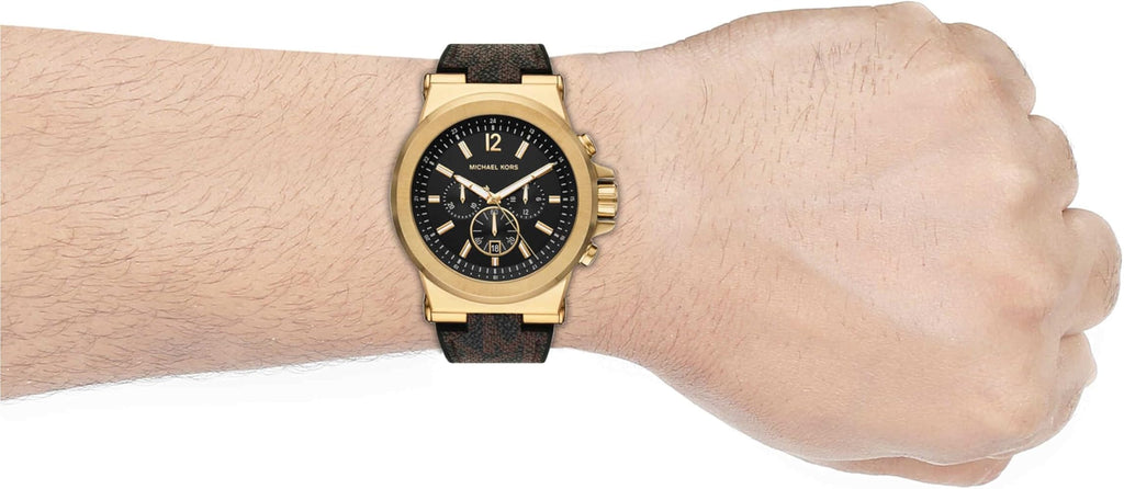 Michael Kors Dylan Chronograph Black Dial Brown Rubber Strap Watch For Men - MK8904 Buy Now By Michael Kors