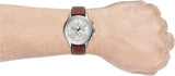 Fossil Retro Pilot Chronograph Silver Dial Brown Leather Strap Watch for Men - FS5809 Buy Now By Fossil