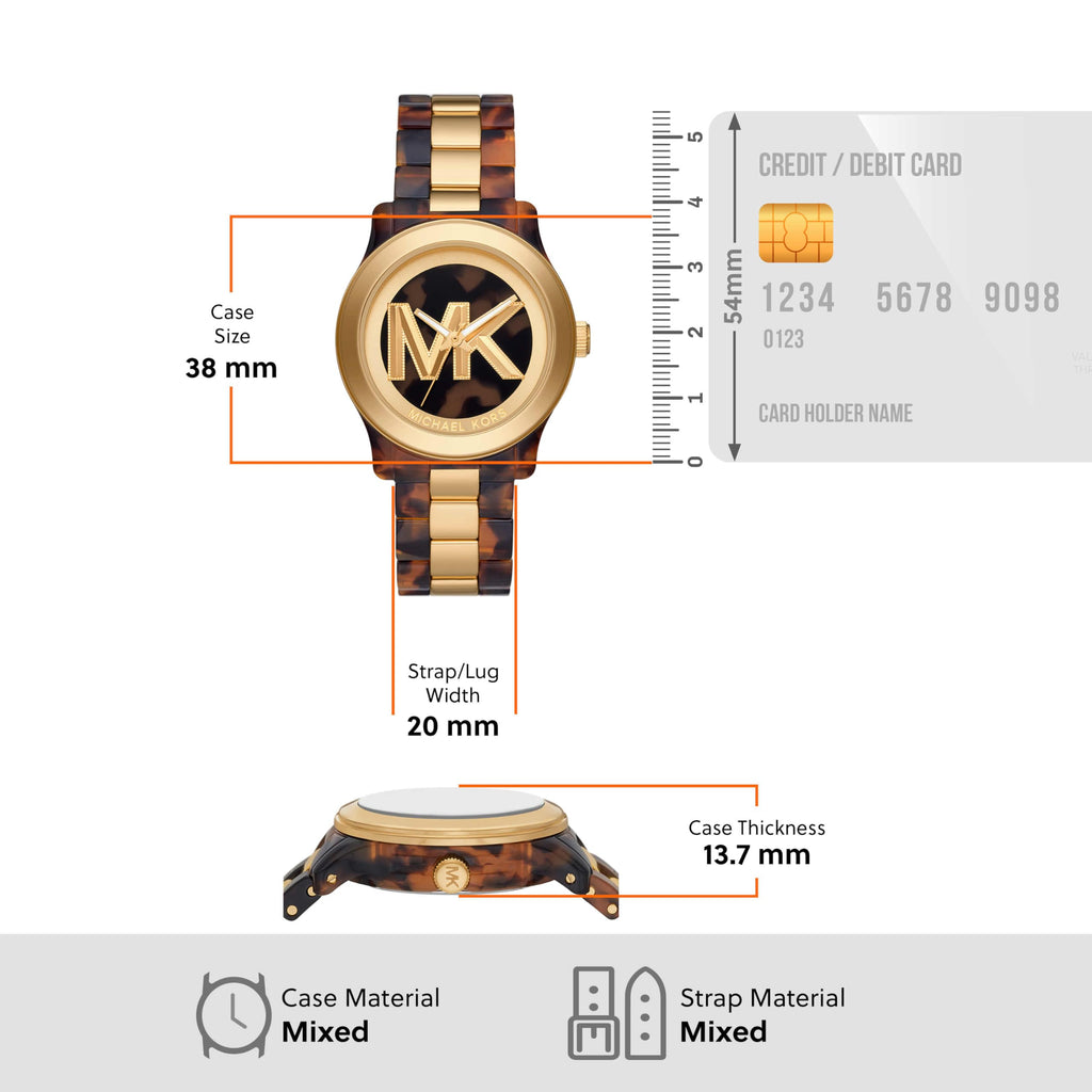 Michael Kors Runway Three-Hand Brown Dial Two Tone Steel Strap Watch for Women - MK7354 Buy Now By Michael Kors