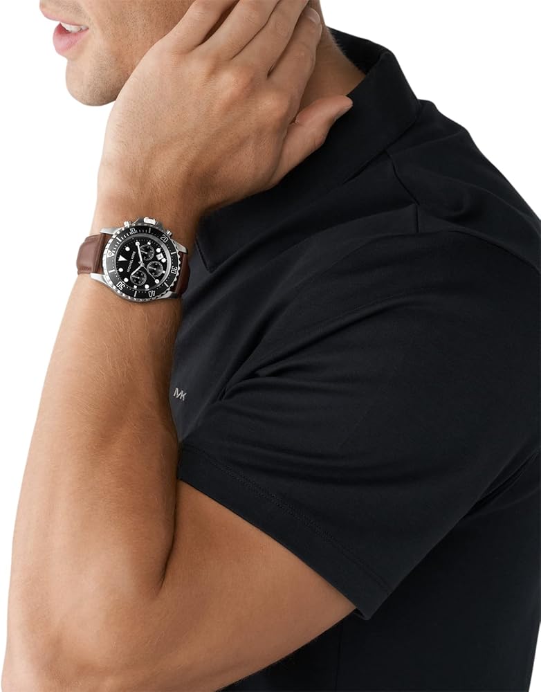 Michael Kors Everest Chronograph Black Dial Brown Leather Strap Watch For Men - MK9054 Buy Now By Michael Kors
