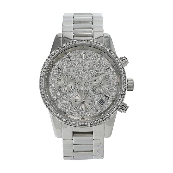 Michael Kors Ritz Chronograph Crystals Silver Dial Silver Steel Strap Watch For Women - MK7301 Buy Now By Michael Kors