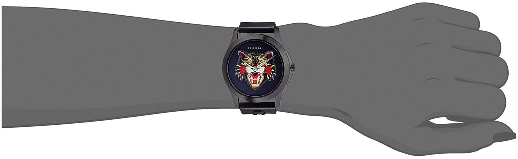Gucci G Timeless Cat Motif Black Dial Black Leather Strap Unisex Watch - YA1264021 Buy Now By Gucci