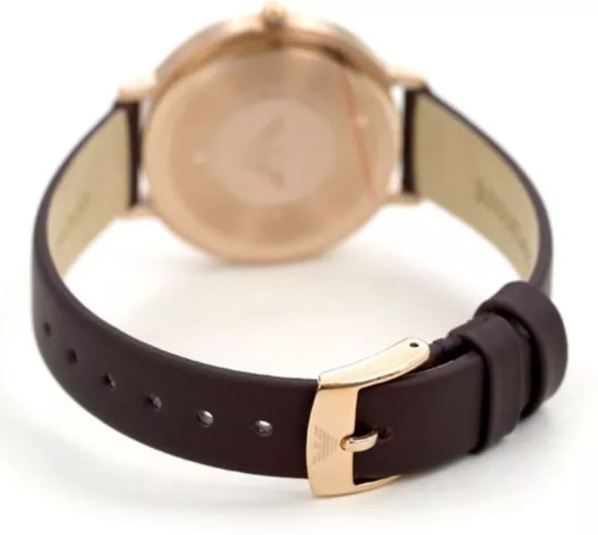 Emporio Armani Quartz Grey Dial Brown Leather Strap Watch For Women - AR11172 Buy Now By Emporio Armani