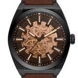 Fossil Everett Automatic Analog Black Dial Brown Leather Strap Watch for Men - ME3207 Buy Now By Fossil