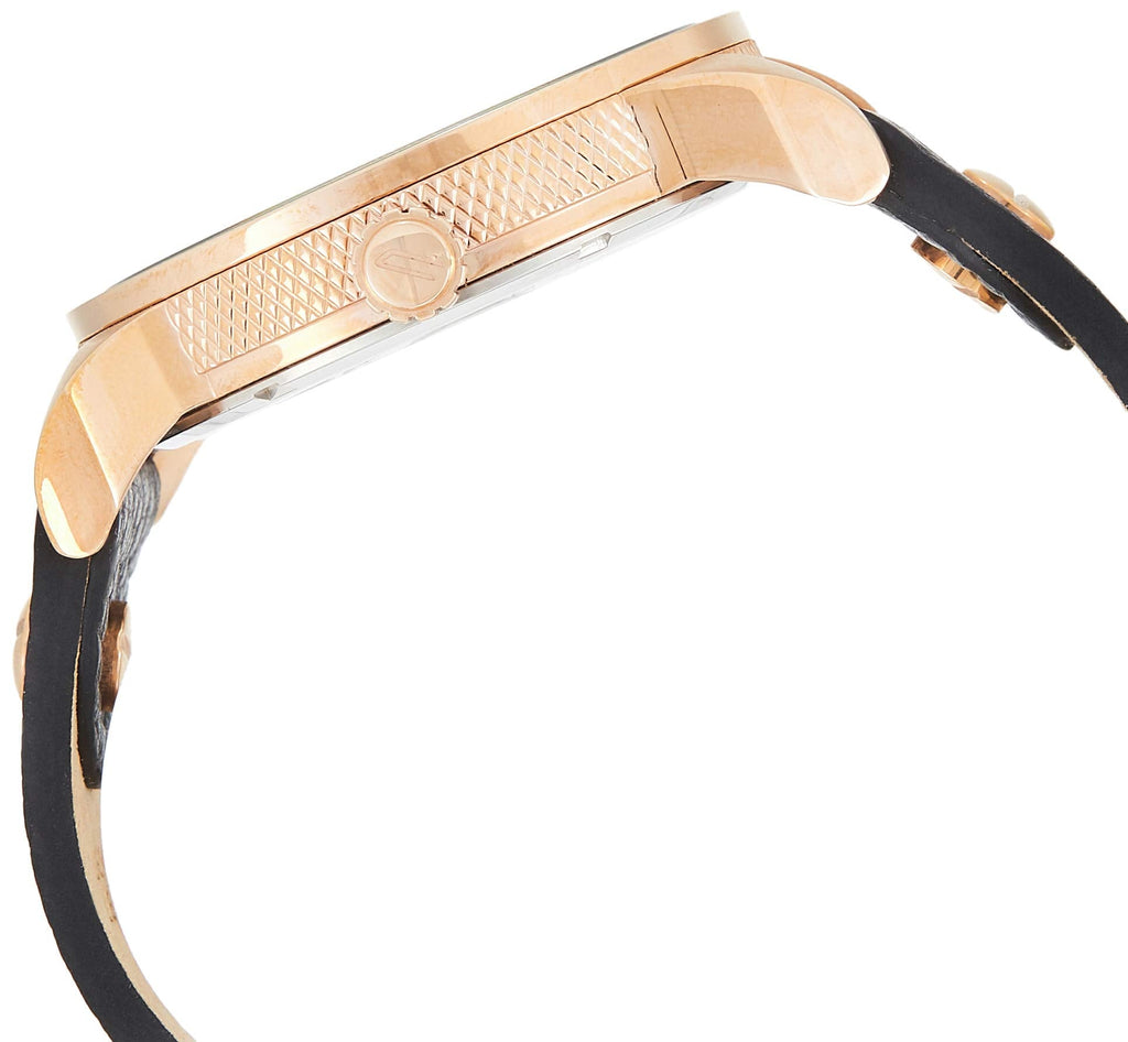 Diesel Mini Daddy Dual Time Black & Gold Dial Black Leather Strap Watch For Men - DZ7317 Buy Now By Diesel