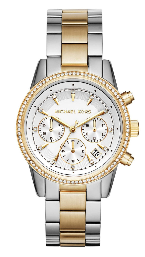 Michael Kors Ritz White Dial Two Tone Steel Strap Watch for Women - MK6474 Buy Now By Michael Kors