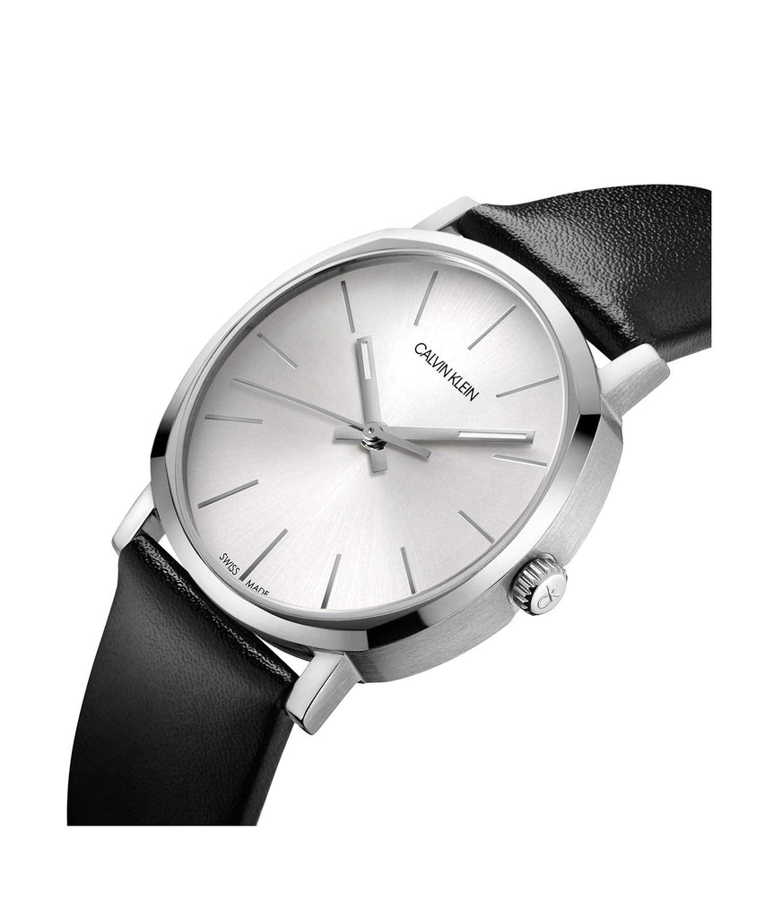 Calvin Klein Posh Silver Dial Black Leather Strap Watch for Men - K8Q311C6 Buy Now By Calvin Klein