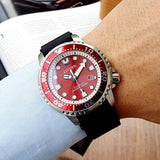 Citizen Eco Drive Promaster Marine Red Dial Black Rubber Strap Watch For Men - BN0159-15X Buy Now By Citizen